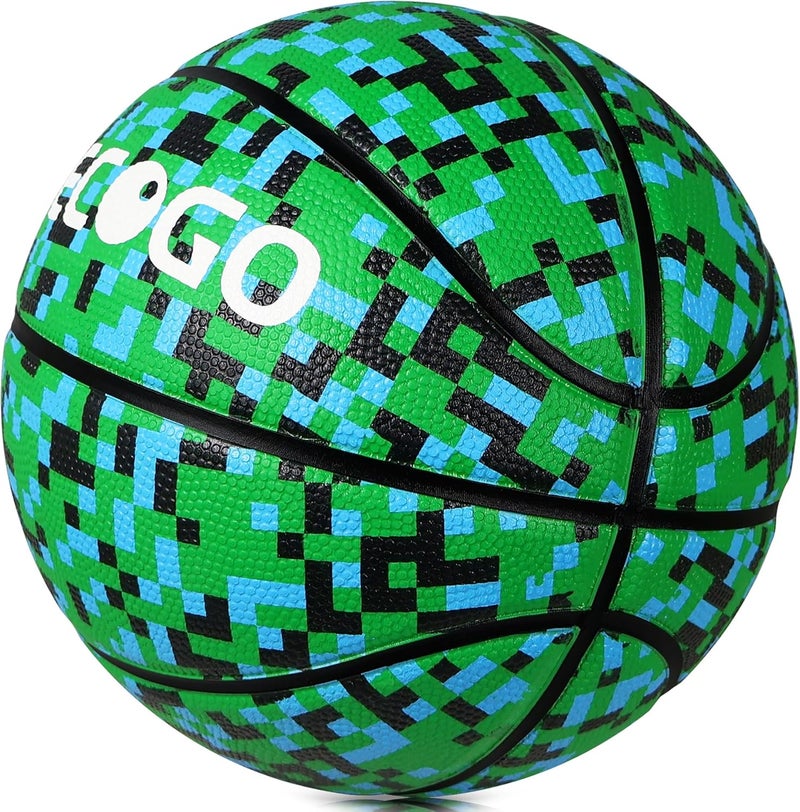 PECOGO Official Rubber Basketball Outdoor Indoor Mens Basketball Ball Size 3/4/5/6/7 for Kids Youth Teen Boys and Girls Gift Ideas(Without Pump) - Image 2
